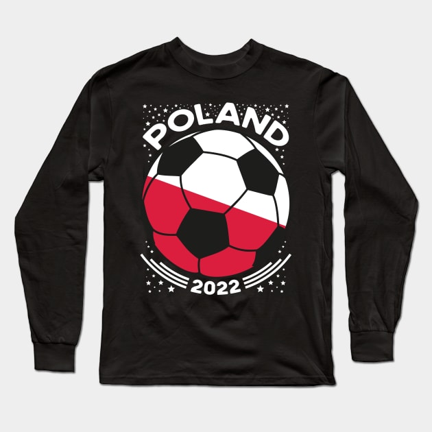 Poland Flag Soccer Football Team Long Sleeve T-Shirt by mcoshop